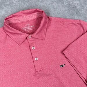 Vineyard Vines Performance Polo Shirt Mens Large Striped Wicking Short Sleeve